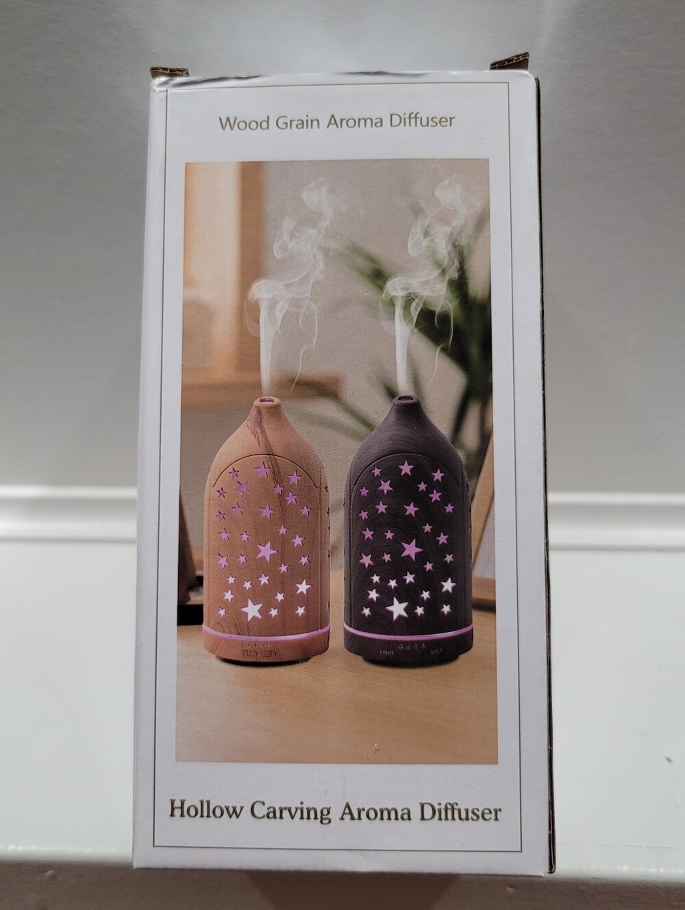 Plastic Wood Grain Hollow Carving Aroma Diffuser -